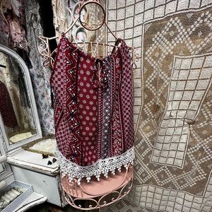 Cute Bandana Print Tank Red White Blue